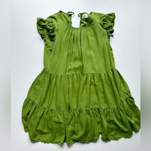 ARITZIA Wilfred green Sidonie Dress tiered mini size xs - Picture 5 of 8